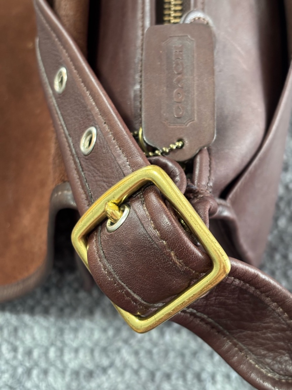 Coach Classic Leather Crossbody Bag - Dark Brown Vintage - Picture 8 of 13